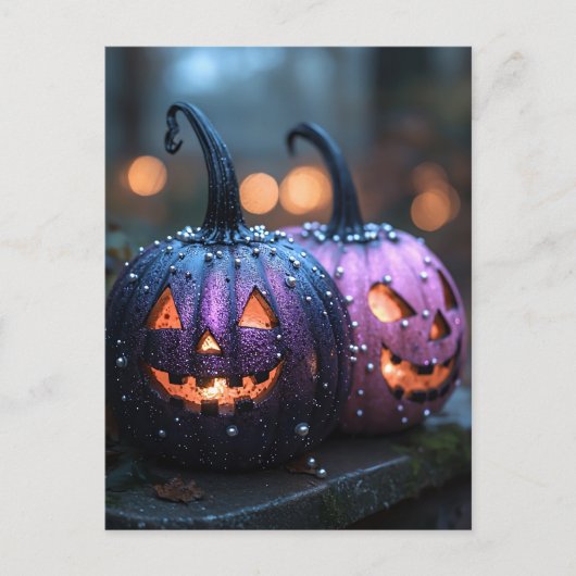 ハロウィーンのグリーティングカード不気味なカボチャ ポストカード (正面)