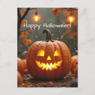 ハロウィーンのグリーティングカード不気味なカボチャ ポストカード