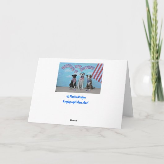 ハロウィーンのグリーティングカード。写真:3匹の犬のドラッグ。 カード (裏面)