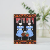 ハロウィーンのコスチュームのピックボールパーティーホラーツインズ 招待状 (スタンド正面)