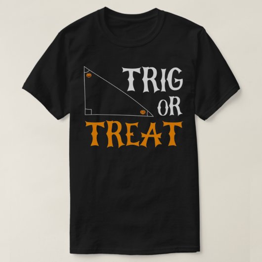 ハロウィーンのコスチュームをトリグまたは治療する数学先生 Tシャツ (デザイン正面)