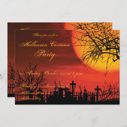 ハロウィーンのコスチュームパーティの招待状2017年5月7日 招待状 (正面/裏面)