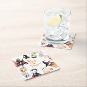 ハロウィーンのコスチュームパーティー ラウンドペーパーコースター (インサイチュ)