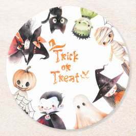 ハロウィーンのコスチュームパーティー ラウンドペーパーコースター