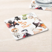 ハロウィーンのコスチュームパーティー ラウンドペーパーコースター (アングル)