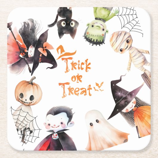 ハロウィーンのコスチュームパーティー ラウンドペーパーコースター (正面)