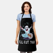 ハロウィーンのコスチューム美容師幽霊美容師I' エプロン (着用した状態)