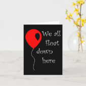 ハロウィーンのコスチューム赤い風船Tに浮かぶ カード (黄色い花)