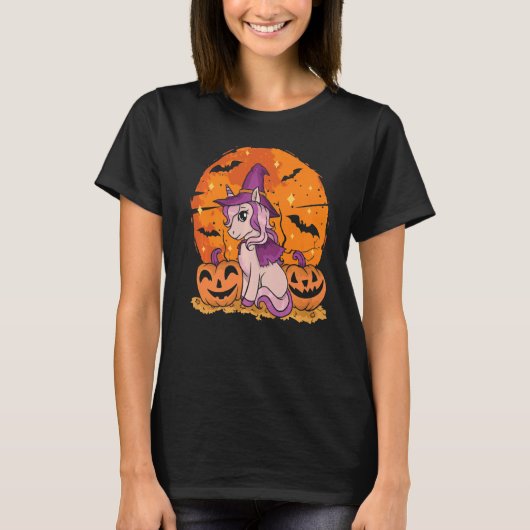 ハロウィーンのコスチューム魔法の魔女キュート魔女アン Tシャツ (正面)