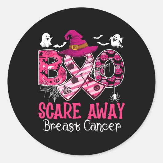 ハロウィーンのコスチューム・ブーが乳遠くにがん怖がり ラウンドシール (正面)