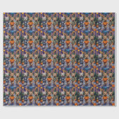 ハロウィーンのコタンズにウィートテリア犬 ラッピングペーパー (フラット)