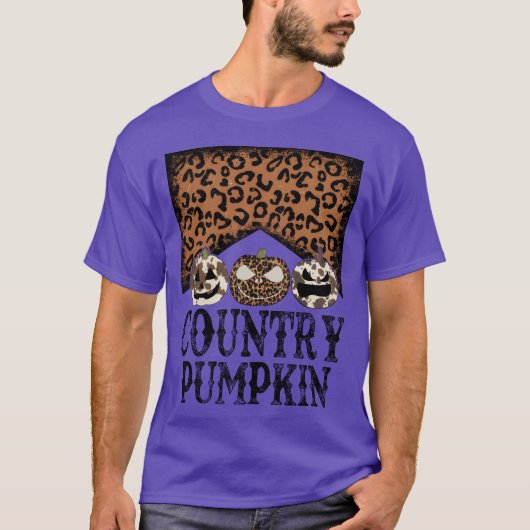 ハロウィーンのコントリーカボチャの女の子 Tシャツ (正面)