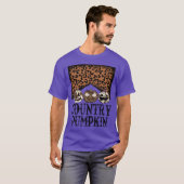 ハロウィーンのコントリーカボチャの女の子 Tシャツ (正面フル)