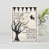 ハロウィーンのゴシックパーティーの招待状 招待状 (スタンド正面)