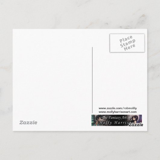 ハロウィーンのゴシック様式の秋の妖精とキャンドル ポストカード (裏面)