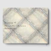 ハロウィーンのゴシック様式の骨格こうもり結婚のウェルカムサイン ゲストブック (裏面)