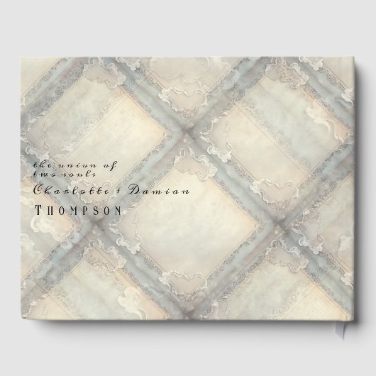 ハロウィーンのゴシック様式の骨格こうもり結婚のウェルカムサイン ゲストブック (裏面)