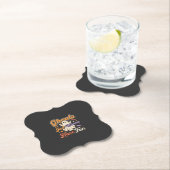 ハロウィーンのゴーストが楽しみたいゴーストデザイン ペーパーコースター (インサイチュ)