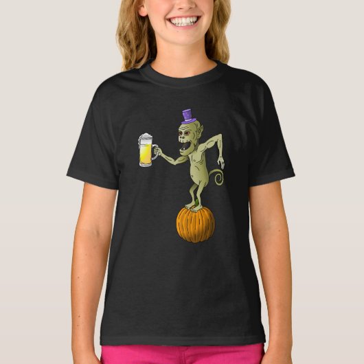 ハロウィーンのゴーストの乾杯 メリー Tシャツ (正面)
