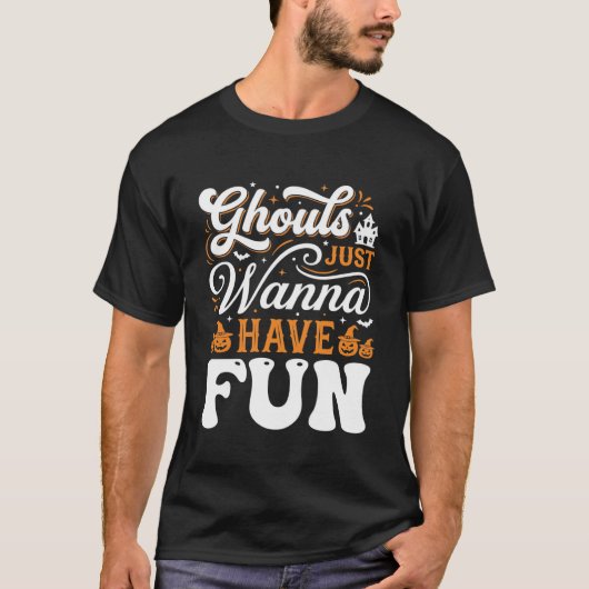 ハロウィーンのゴーストは楽しみたいデザイン_1 Tシャツ (正面)