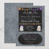 ハロウィーンのゴーストまたはブーイ ベイビー 招待状 (正面/裏面)