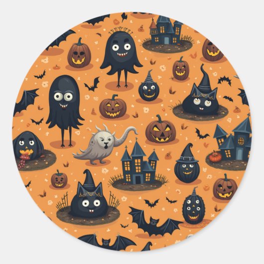 ハロウィーンのシール ラウンドシール (正面)