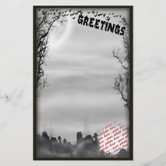 ハロウィーンのシーンフォトフレーム 便箋 (正面)