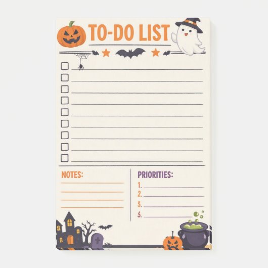 ハロウィーンのスケジュールリスト ポストイット (正面)