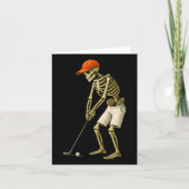 ハロウィーンのスケルトンおもしろいゴルフ衣装メンズボーイズキッド カード (正面)