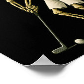 ハロウィーンのスケルトンおもしろいゴルフ衣装メンズボーイズキッド ポスター (角)