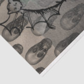 ハロウィーンのスケルトンと白のカラライエフエメラ 薄葉紙 (詳細)