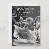 ハロウィーンのスケルトンのカップルの衣装パーティー 招待状 (正面)