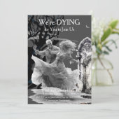 ハロウィーンのスケルトンのカップルの衣装パーティー 招待状 (スタンド正面)