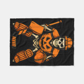 ハロウィーンのスケルトンのゴアリーパンプキンコスチューム フリースブランケット (正面(横))