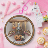 ハロウィーンのスケルトンのトリックまたは治療 ペーパープレート (パーティー)