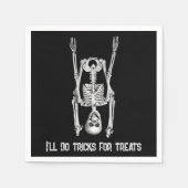 ハロウィーンのスケルトンのヘッドスタンドユーモア スタンダードカクテルナプキン (正面)