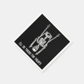 ハロウィーンのスケルトンのヘッドスタンドユーモア スタンダードカクテルナプキン (角)