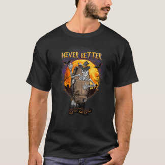 ハロウィーンのスケルトンは棺桶の中で最高に怖い Tシャツ