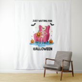 ハロウィーンのスケルトンを待っている タペストリー (インサイチュ)