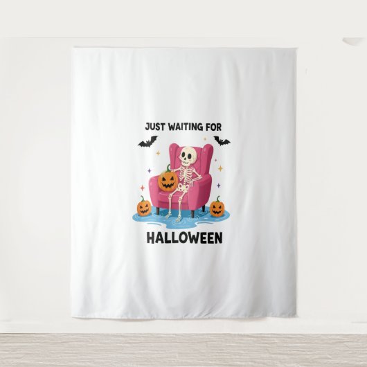 ハロウィーンのスケルトンを待っている タペストリー (正面)