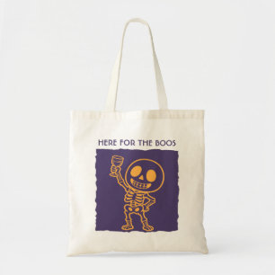 ハロウィーンのスケルトンキャンバストートバッグ Here for the Boos トートバッグ