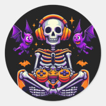 ハロウィーンのスケルトンゲーマーのビデオゲーム