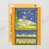 ハロウィーンのスケルトンポストカード ポストカード (正面/裏面)