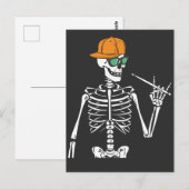 ハロウィーンのスケルトンロックの手遊のドラム ポストカード (正面/裏面)