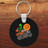 ハロウィーンのスケルトン乗馬モンスタートラック幼児ボー キーホルダー (裏面)