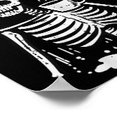 ハロウィーンのスケルトン乱雑なバンコーヒーのおもしろい衣装 ポスター (角)