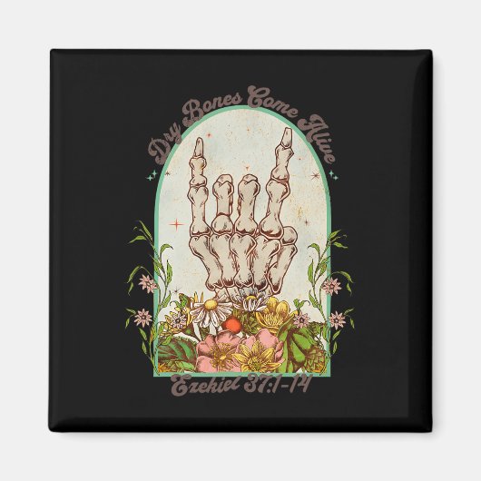 ハロウィーンのスケルトン乾いた骨来生きバイブルバー マグネット (正面)