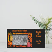 ハロウィーンのスケルトン墓石フォトカード シーズンカード (スタンド正面)