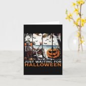 ハロウィーンのスケルトン夏のハロウを待っている カード (黄色い花)