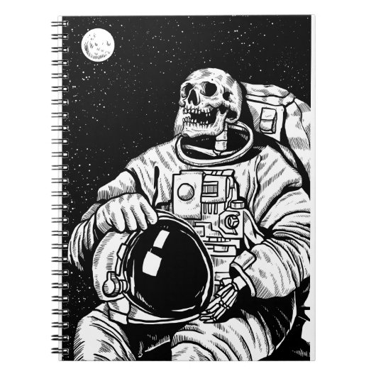 ハロウィーンのスケルトン宇宙飛行士 ノートブック (正面)